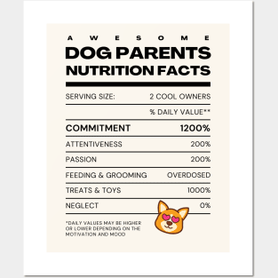 Awesome Dog Parents Nutrition Facts Posters and Art